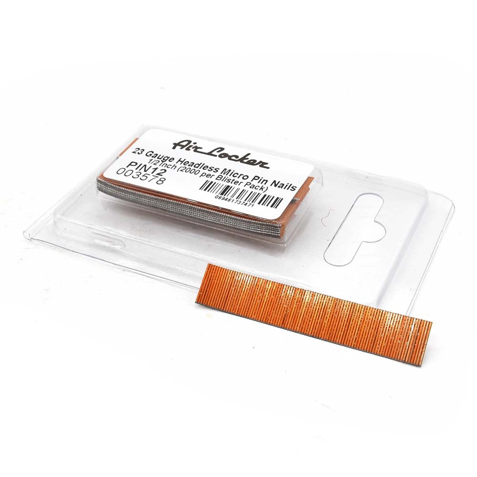 Air Locker PIN12 23 Gauge 1/2 Inch Headless Micro Pin Nails (2000/Pack)